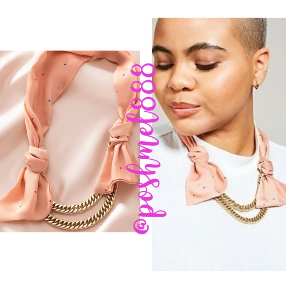 Stella & Dot | Retired Dottie Blush Scarf Vintage Gold Statement Necklace